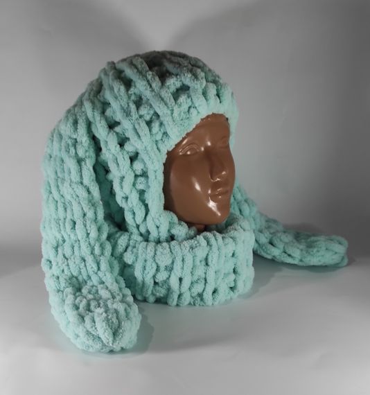 Балаклава колір 19 плюшева з вушками зайчика puffy | Зображення 6