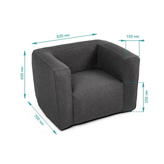 Комплект надувних меблів диван і 2 крісла Сірий SW-00002659 | Зображення 3