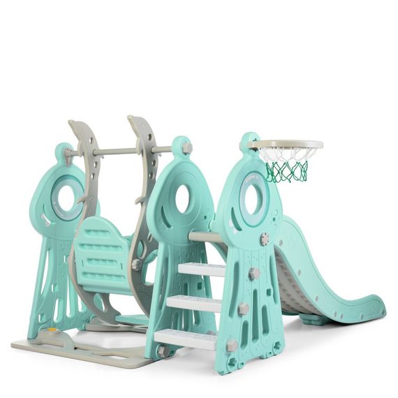 Дитяча гірка-гойдалка Bambi WM19011-5 з баскетбольним кільцем | Зображення 3