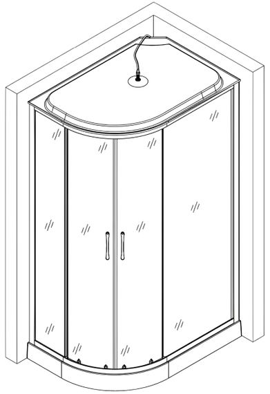 Душовий бокс BRAVO REGA L120FFSR, асиметричний, правий | Зображення 2