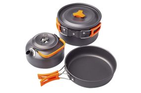 Набор туристической посуды для походов (кастрюля + сковорода + чайник) СИЛА