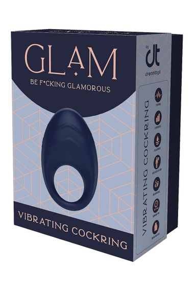 Гламурне вібраційне кільце для пеніса Dream Toys Glam синє Sex Aura | Зображення 5