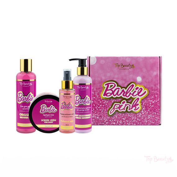 Бокс подарунковий Top Beauty Barbie pink (гель для душу, крем для тіла, міст, скраб)
