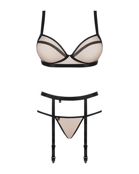 Комплект с поясом для чулок Obsessive Nudelia set L/XL sexstyle | Зображення 9