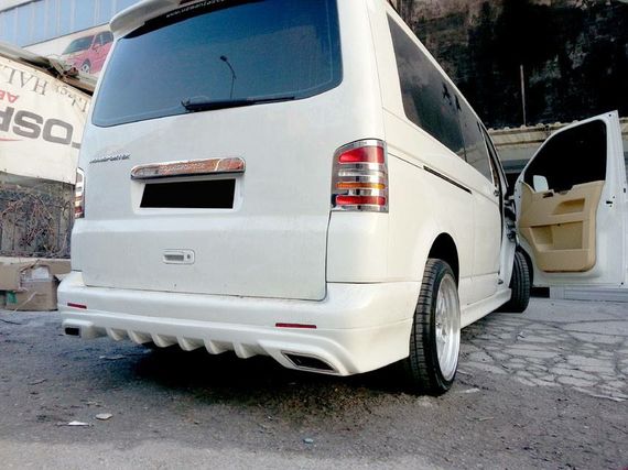 Накладка на задний бампер Sport 2 (под покраску) для Volkswagen T5 2010-2015 гг | Зображення 4