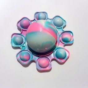 Игра антистресс №19 Pop it (Поп ит) Брелок, D=18см, в кульке Голубой