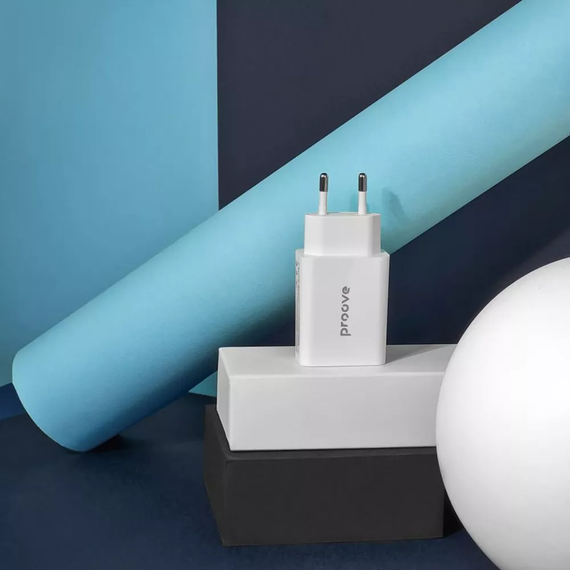 Сетевое зарядное устройство Proove Rapid 20W (Type-C+USB) белый, блочок зарядки | Зображення 5