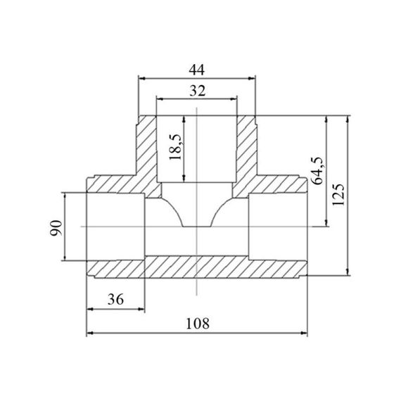Трійник PPR Blue Ocean 90х32х90 редукційний | Зображення 1