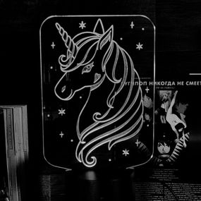 Акриловый светильник-ночник Единорог белый tty-n001945