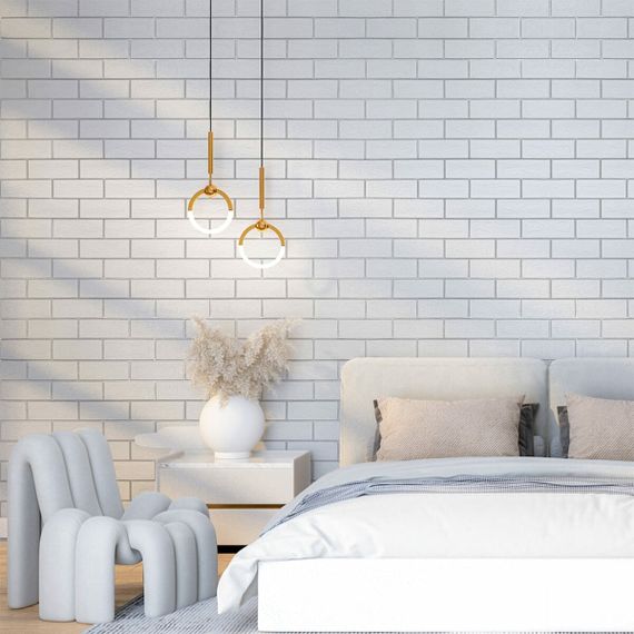 Панель стеновая 70*70cm*5mm белый кирпич с серебром (D) SW-00001502 | Зображення 4