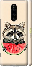 Чохол на Sony Xperia 1 J9110 Єнотик з кавуном "4605m-1760-2448"