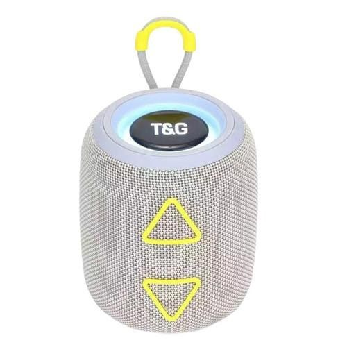 Портативная колонка TG655 5W с RGB подсветкой и ремешком. Цвет: серый