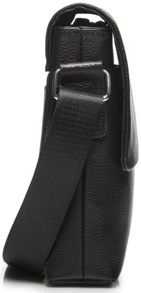 Шкіряна чоловіча сумка через плече м'яка чорна Tiding Bag 12977 | Зображення 4