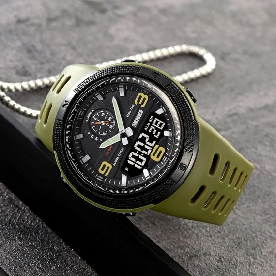Чоловічий годинник Skmei 1655AGBK Army Green-Black | Зображення 3