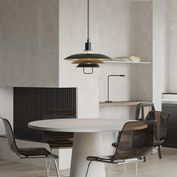 Люстра підвісна на 1 лампочку 27110 Чорний 60-170х48х48 см. | Зображення 9