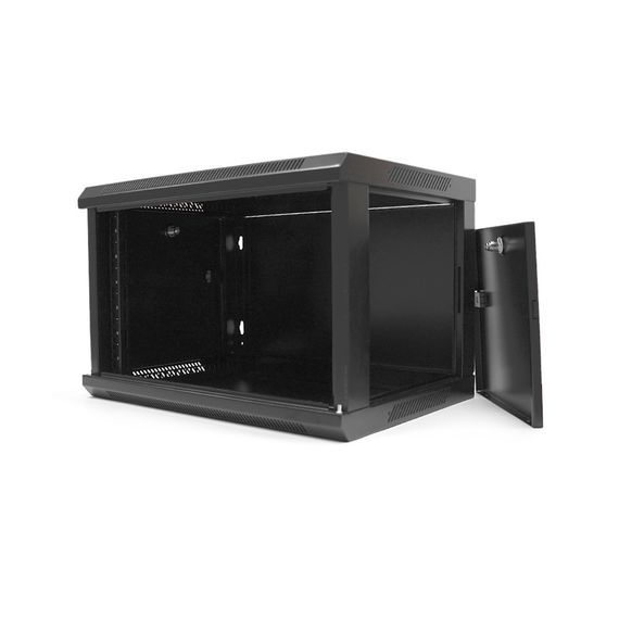 Шафа Merlion 6U, 600*350*367 (Ш*Г*В) мм загартоване скло, чорна, сталь 1,2мм, із замком (у розібраному вигляді!!!), Black | Зображення 2