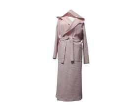 Халат женский вафельный банный в бассейн домашний хлопчатобумажный с капюшоном розовый 42