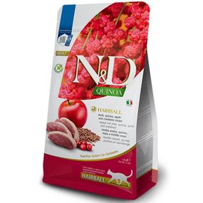 Farmina N&D Quinoa Hairball ADULT сухий беззерновий корм для кішок для виведення шерсті з шлунка з качкою 300