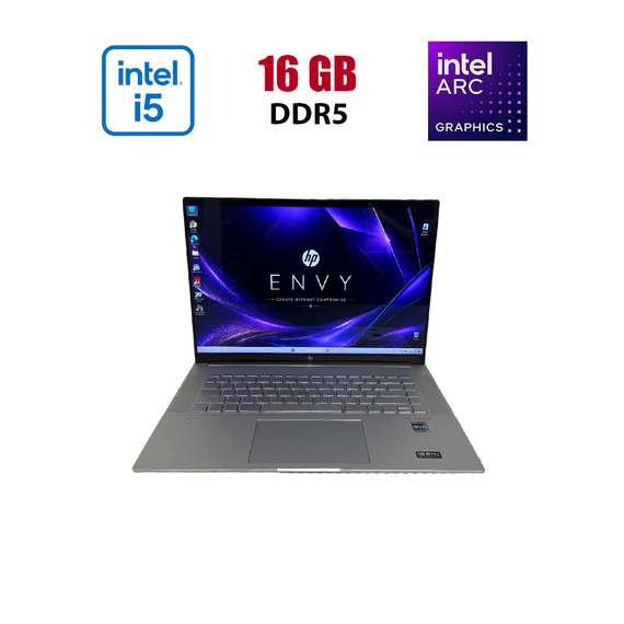 Игровой ноутбук HP Envy 16t-h000 / 16" (2560x1600) IPS / Intel Core i5-12500H (12 (16) ядер по 3.3 - 4.5 GHz) / 16 GB DDR5 / 512 GB SSD / Intel Arc A370M, 4 GB GDDR6, 64-bit / WebCam б/у
