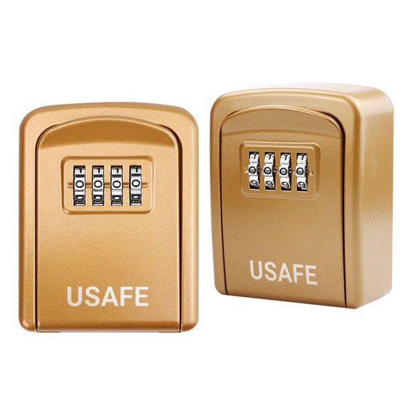 Антивандальний настінний міні сейф uSafe KS-08 для ключів, з кодовим замком, Золотий | Зображення 5
