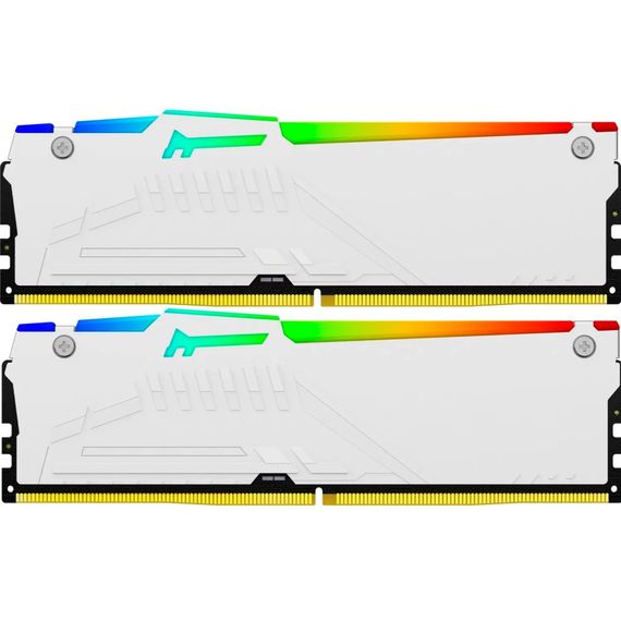 Модуль пам'яті для комп'ютера DDR 64GB (2x32GB) 5200 MHz FURY Beast White RGB Kingston Fury (ex.HyperX) (KF552C40BWAK2-64) | Зображення 3