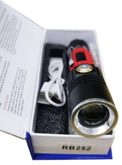 Фонарь ручной аккумуляторный RB-252 карманный фонарик мощный с зумом P50 Micro-USB 18650 Zoom | Зображення 4
