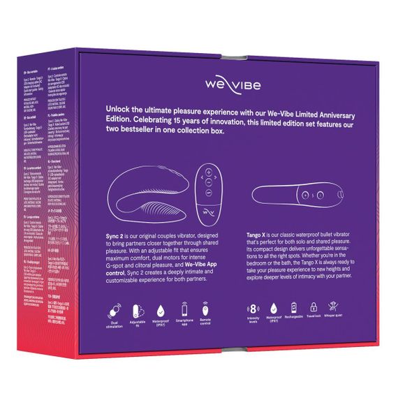 Подарунковий набір We-Vibe 15 Year Anniversary Collection, смарт-вібратор для пар + віброкуля | Зображення 7