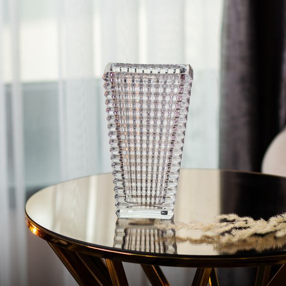 Прямоугольная декоративная ваза для цветов из стекла, 17 см HP-1721 | Зображення 3