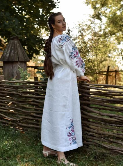 Плаття вишиванка доросле льон довге | Зображення 8