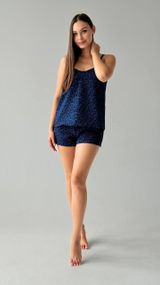 Піжамний комплект з візерунками у темно-синьому кольорі