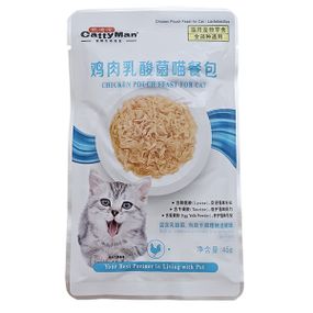 Корм CattyMan Lactobacillus Chicken Feast влажный с курицей для котов с проблемами пищеварения 45 гр