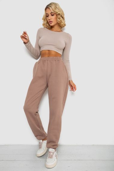 Спортивные штаны женские на флисе  -уценка, цвет мокко, 238R58671-U-16 | Зображення 1