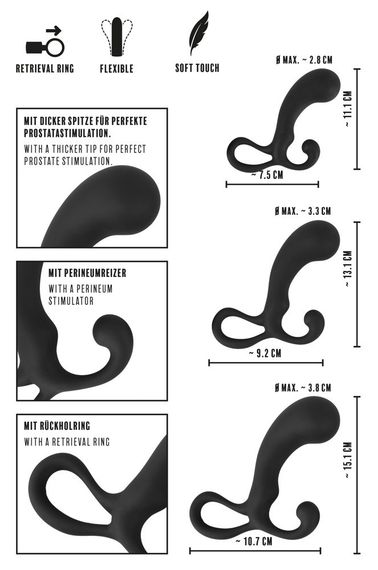 Набор массажеров простаты Rebel 3-piece Prostate Plug Sex Aura | Зображення 4