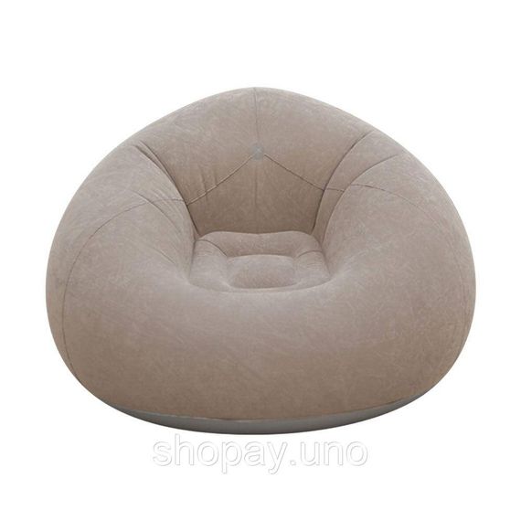 Надувное кресло-пуф Inflatable Sofa / Надувное кресло-мешок 110×110×85 см Бежевый | Зображення 5