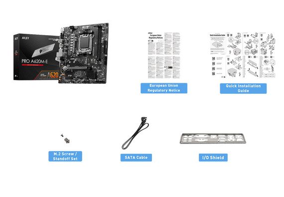 Материнcька плата MSI PRO A620M-E sAM5 A620 2xDDR5 M.2 HDMI D-Sub mATX 911-7E28-014 | Зображення 1