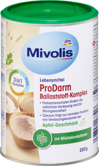 Mivolis ProDarm клетчатый комплекс 200 г яблочный вкус с пробиотиками, инулином и клетчаткой, Германия