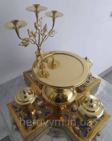Літійне  блюдо  з синьою емаллю
