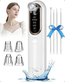 Очиститель пор вакуумный  Blackhead Remover Y002 Аппарат для удаления черных точек с 4 режимами и 4 насадками