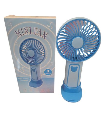Портативный вентилятор Mini Fan  с подставкой под телефон TX-265 6368 USB 3 режима голубой | Зображення 2