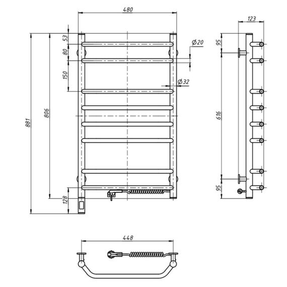 Полотенцесушитель Navin Блюз 480x800 (12-006033-4880) | Зображення 3
