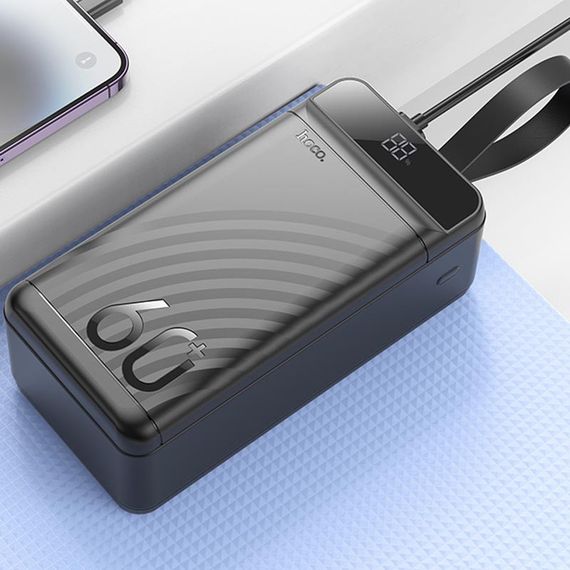 Портативний ЗП Power Bank Hoco J123C Element 22.5W+PD20W 60000 mAh Black | Зображення 4