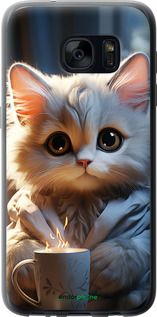 Чохол на Samsung Galaxy S7 G930F Білий кіт "5646t-106-2448"