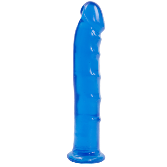 Фалоімітатор Doc Johnson Jelly Jewels Dong & Suction Cup Blue, діаметр 3,6 см, антибактеріальний ПВХ
