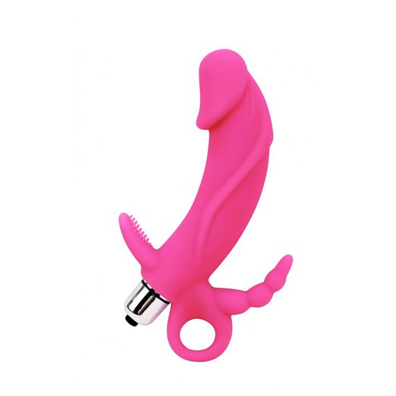 Вібромасажер для потрійної стимуляції рельєфний Chisa Sweet Breeze Triple Targets, рожевий Sex Aura