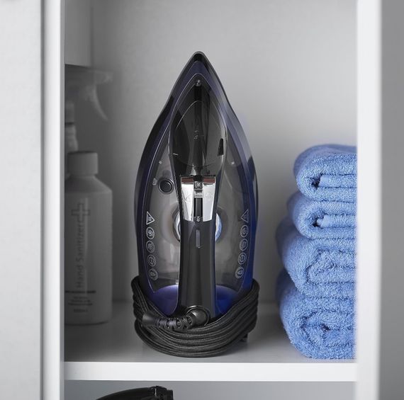 Праска Russell Hobbs Easy Store Pro, 2400Вт, 320мл, паровий удар -200гр, постійна пара - 50гр, зберігання шнура, керам. підошва, чорно-синій (26731-56) | Зображення 6