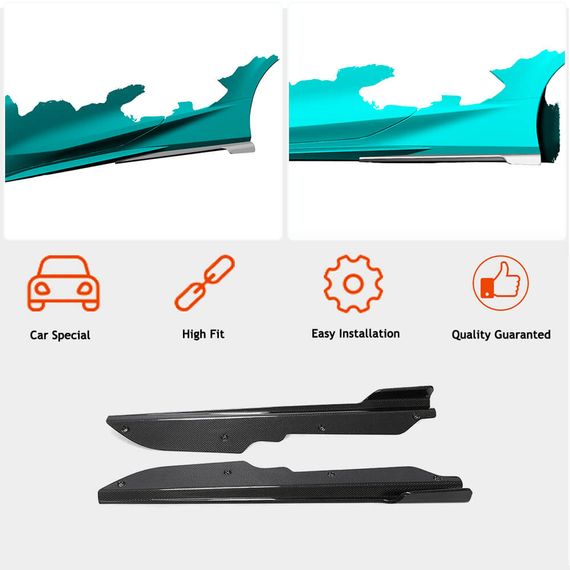 Боковые пороги (Карбон) для Chevrolet Corvette C8 2019- гг | Зображення 1