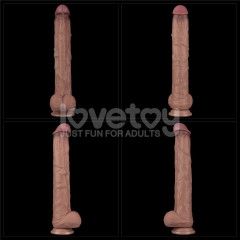 Фалоімітатор - Dual Layered Bendable Silicone Cock XXL 14.5'' Flesh Sex Aura | Зображення 2