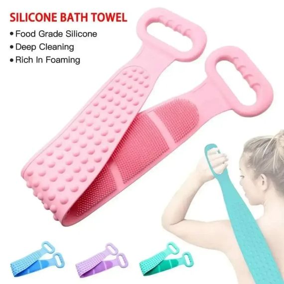 Силіконова щітка, що очищає мочалка - Silicone bath towel масажна для душу і ванни | Зображення 5