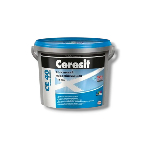 Фуга для швів Ceresit CE 40 Aquastatic, графіт (16), до 6 мм, 1 кг