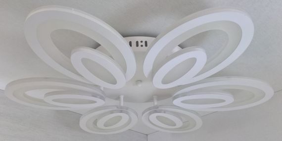Люстра світлодіодна стельова LED світильник для квартири на стелю лед з пультом 25601 Білий 9х62х62 см. | Зображення 4